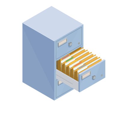 Arşivlerdeki dizin, dosyalar için dizinlerle birlikte açılan çekmece