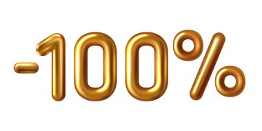 İndirimli alışveriş yapan gerçekçi altın balon eksi 100.