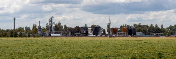 War in Ukraine. oil depot in Ukraine after Russian missile attack. Bombing infrastructure in Ukraine. War of Russia against Ukraine.