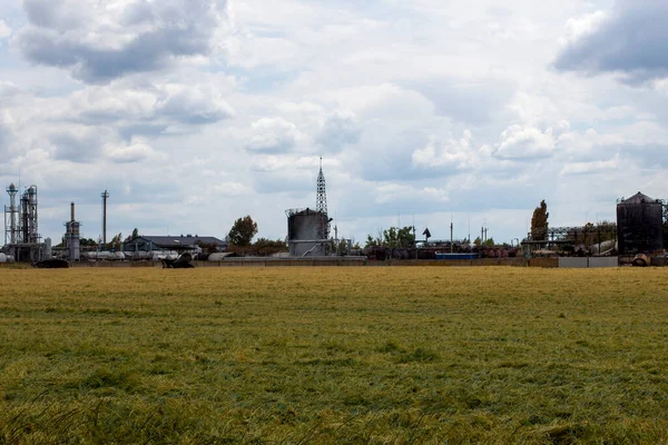 Guerra Ucrania Depósito Petróleo Ucrania Después Del Ataque Con Misiles —  Fotos de Stock