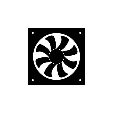 Egzoz vantilatörü simgesi. Havalandırma sembolü. Düz tasarım tarzı. Vantilatör ikonunu egzoz et. Üfleme simgesi. Solunum cihazının ağ izi. Fan pictogram Basit vektör sembolü