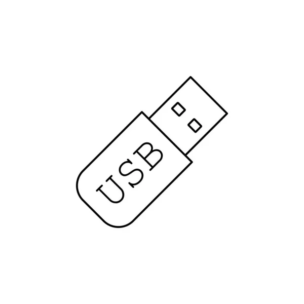 Ikona Řádku Usb Flash Disku Ikona Paměťového Klíče Usb Icon — Stockový vektor