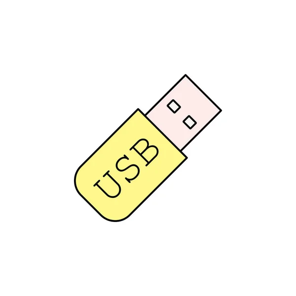 Usb Флэш Накопитель Цветной Значок Карта Памяти Значок Usb Icon — стоковый вектор