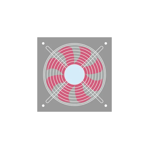 Ikona Výfukového Ventilátoru Větrací Symbol Plochý Design Ikona Vektoru Výfukového — Stockový vektor