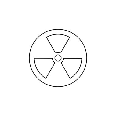 Zehirli işaret, sembol. Radyoaktif bölge grafik vektörü uyarısı. Boş Arkaplanda izole edilmiş simge tasarımı. Kimyasalın vektör çizimi. Radyoaktif uyarı çizgisi işareti