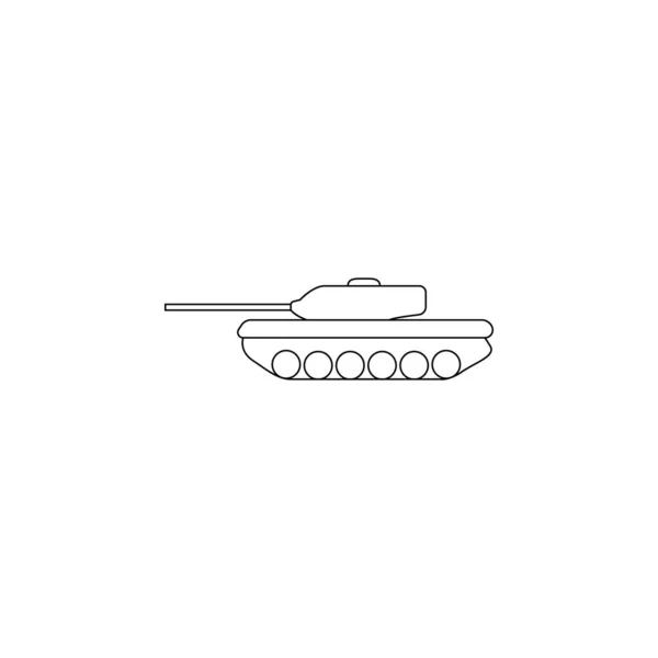 Icône Ligne Réservoir Vectoriel Tank Guerre Icône Armée Image Vectorielle — Image vectorielle
