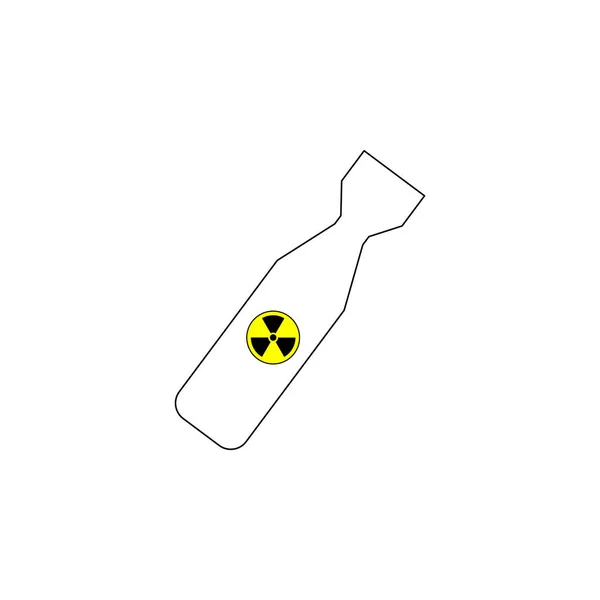 Атомна Бомба Ядерна Зброя Простий Контур Іконка Лінії Векторні Ілюстрації — стоковий вектор