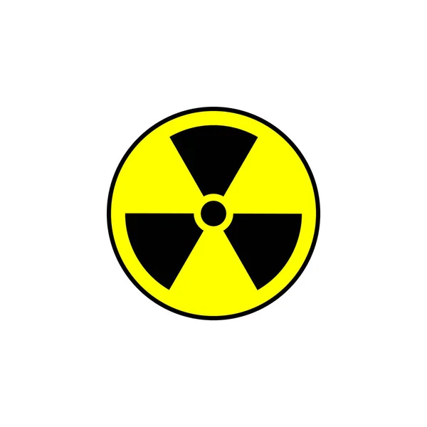 毒性記号 放射線ゾーンのグラフィックベクトルを警告します アイコンフラットスタイル現代的なデザインブランクの背景に隔離されました 化学のベクトル図 放射性警告黄色の円記号 — ストックベクタ