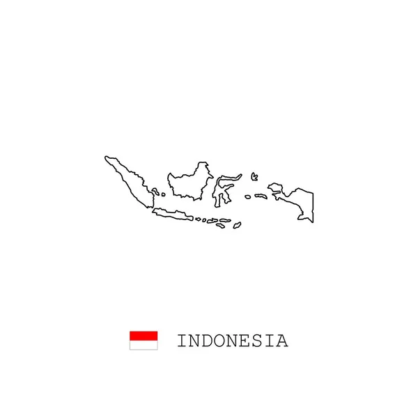 Indonésia Mapa Vetorial Esboço Linha Linear Indonésia Mapa Preto Sobre —  Vetores de Stock