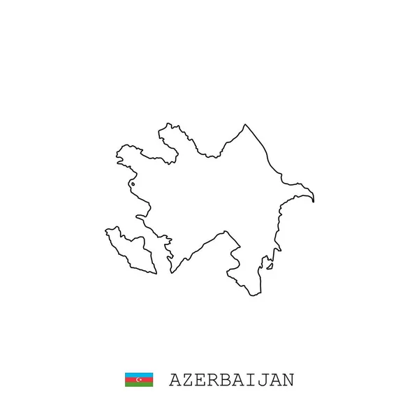 Azerbaijão Mapa Vetorial Esboço Linha Linear Azerbaijão Mapa Preto Sobre —  Vetores de Stock