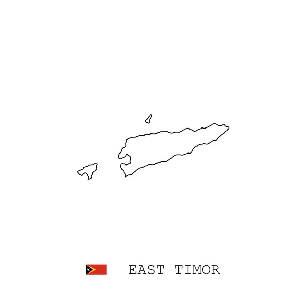 Διανυσματικός Χάρτης Ανατολικού Τιμόρ Περίγραμμα Γραμμή Γραμμή Μαύρο Χάρτη Του — Διανυσματικό Αρχείο