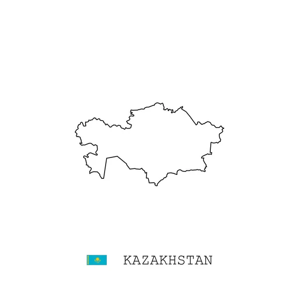 Διανυσματικός Χάρτης Καζακστάν Γραμμή Γραμμή Μαύρο Χάρτη Καζακστάν Λευκό Φόντο — Διανυσματικό Αρχείο