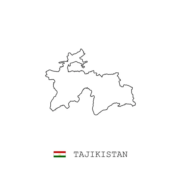 Carte Vectorielle Tadjikistan Contour Ligne Linéaire Carte Noire Tadjikistan Sur — Image vectorielle