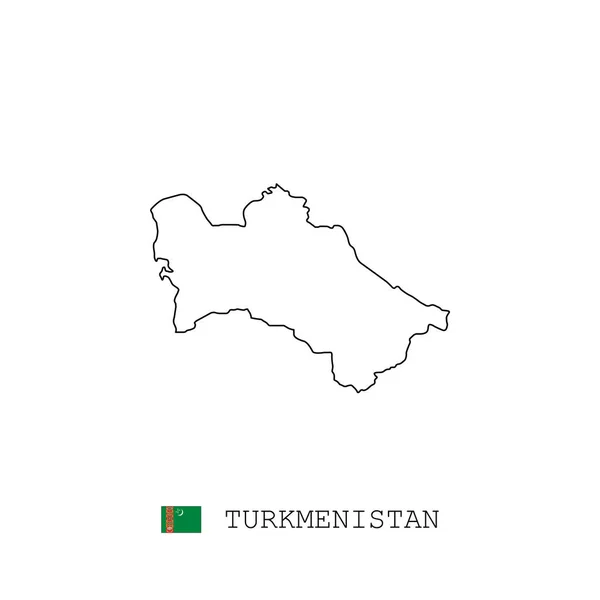 Turkmenistan Vector Map Outline Line Linear Mapa Preto Turquemenistão Sobre —  Vetores de Stock