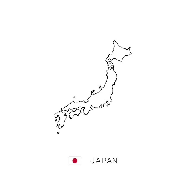 Japão Mapa Vetorial Esboço Linha Linear Japão Mapa Preto Sobre —  Vetores de Stock