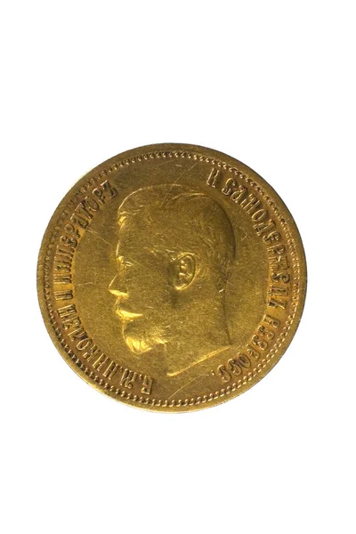 皇家铸币局的黄金金币 在白色背景上分离 图库照片