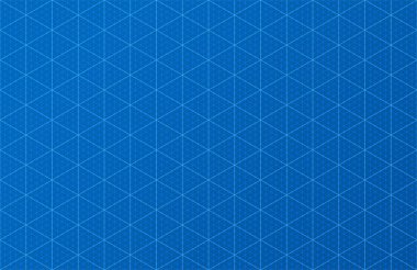 Mavi zemin üzerinde kalın ve ince çizgiler olan soyut izometrik ızgara. Vektör illüstrasyonu