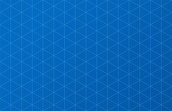 Cuadrícula isométrica abstracta con líneas negritas y delgadas sobre fondo azul. Ilustración vectorial — Vector de stock