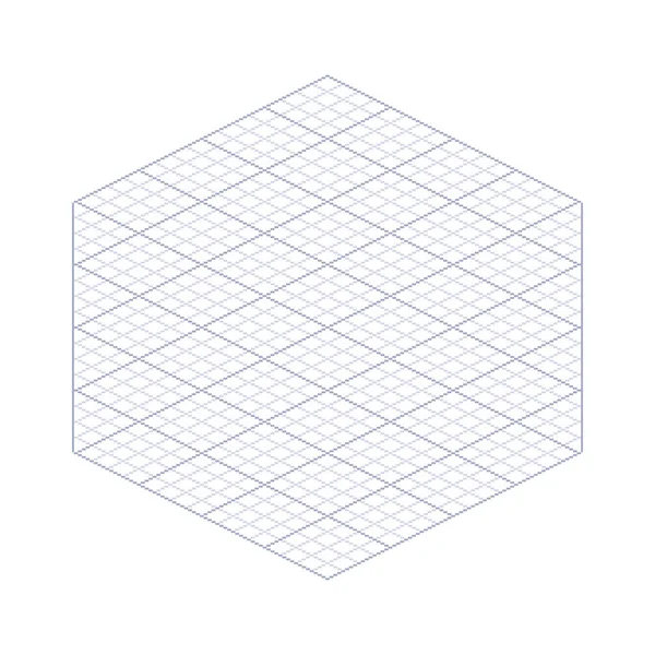 Plantilla de rejilla isométrica hexagonal para Pixel Art — Vector de stock