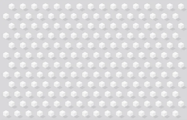 Cubos blancos isométricos con sombra sobre fondo gris. Patrón geométrico vectorial Ilustración De Stock