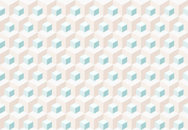 Isometric pattern of small and large pastel cubes — Stock Vector