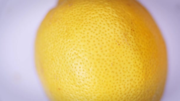 Zitrone Aus Nächster Nähe Rotation Zitrone Makromodus — Stockvideo