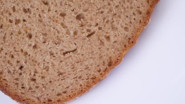 Slice Bread Rotates Close — Video Stock