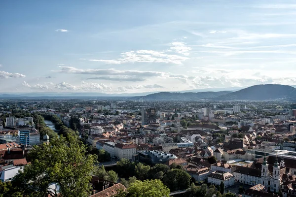 Österrike Graz September 2018 Panoramautsikt Över Staden — Stockfoto