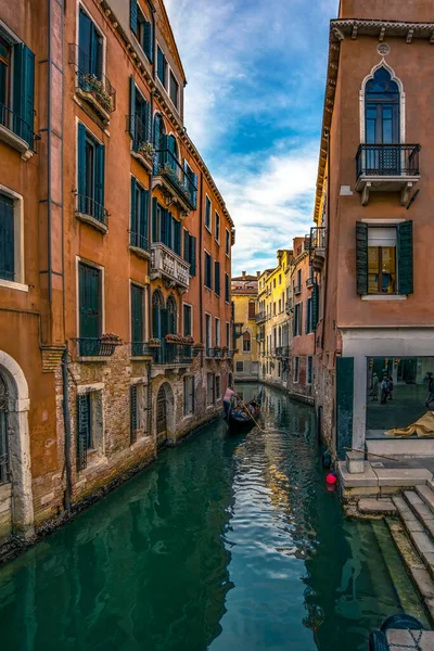Italia Venecia Canal Veneciano Atardecer — Foto de Stock