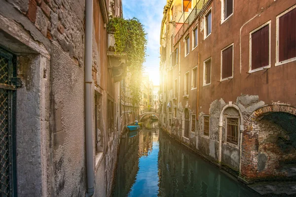 Italia Venecia Puesta Sol Sobre Los Hermosos Canales Venecia Una — Foto de Stock