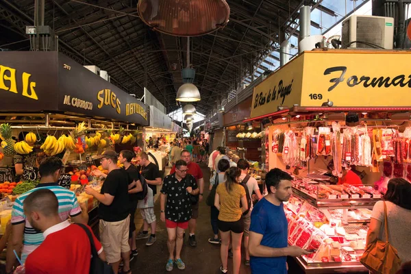 Európa Katalónia Spanyolország 2017 Szeptember Nagy Piac Boqueria Barcelonában — Stock Fotó