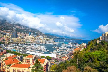 Şık, pahalı Monte-Carlo, Monako 'nun panoramik manzarası