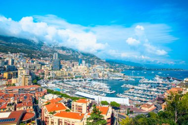 Şık, pahalı Monte-Carlo, Monako 'nun panoramik manzarası