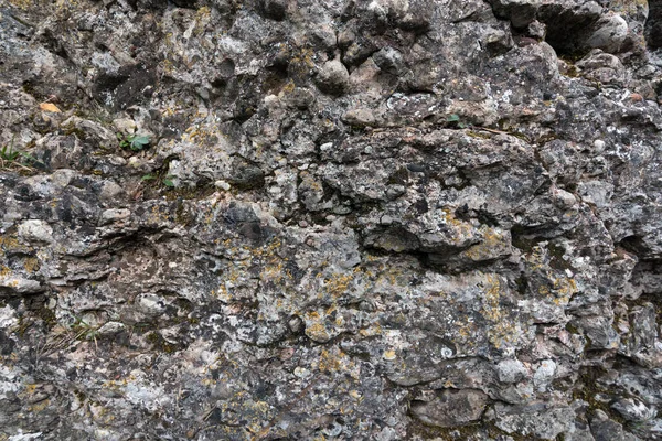 Texture Old Mossy Weathered Rocks Cracks — Stock Photo, Image