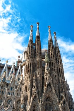 Gaudi 'nin Barselona' daki Sagrada Familia Kilisesi. İspanya Eylül 2017.