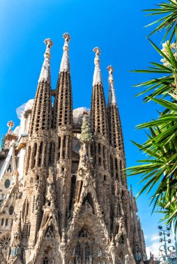 Gaudi 'nin Barselona' daki Sagrada Familia Kilisesi. İspanya Eylül 2017.