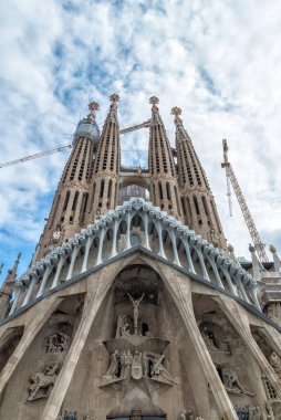 Gaudi 'nin Barselona' daki Sagrada Familia Kilisesi. İspanya Eylül 2017.