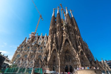 Gaudi 'nin Barselona' daki Sagrada Familia Kilisesi. İspanya Eylül 2017.