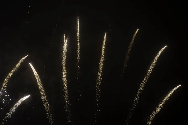 Fuegos Artificiales Celebración Honor Del Primer Año Nuevo —  Fotos de Stock