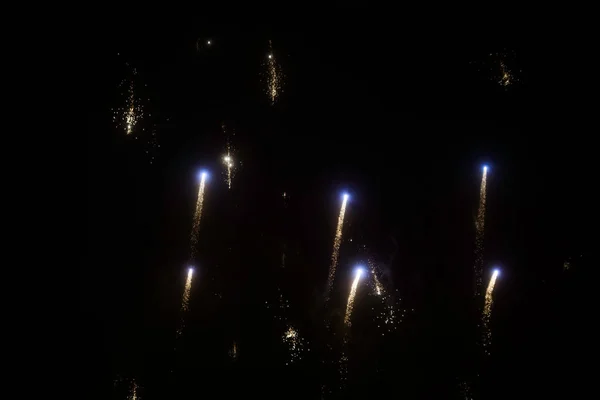 为庆祝新年特写而燃放的烟火 — 图库照片