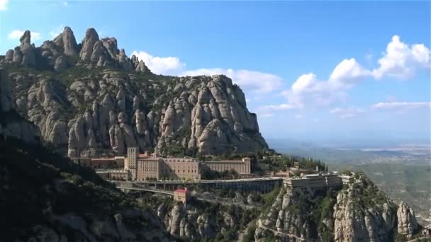 Barcelona España Septiembre 2017 Famoso Lugar Peregrinación Montaña Montserrat — Vídeo de stock