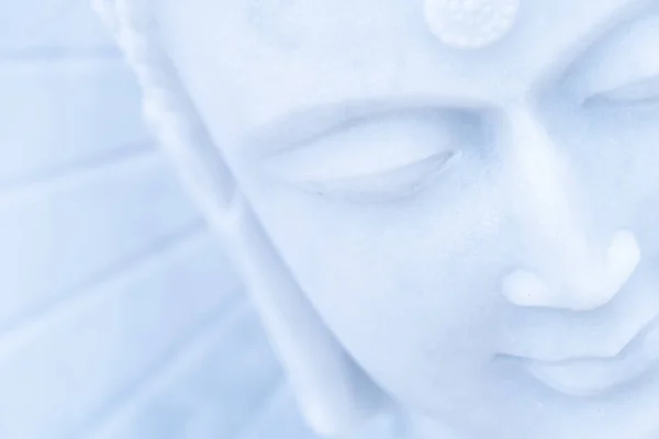 Statua Buddha Bella Pietra Calcarea Bianca Adorare Secondo Fede — Foto Stock