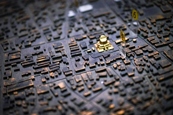 Golden Ancient Site Simulated Map — Stock Photo, Image