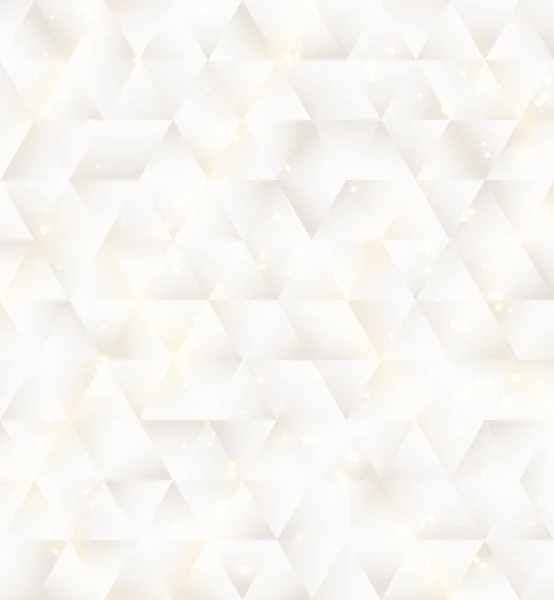 Άσπρα Γεωμετρικά Τρίγωνα Μωσαϊκό Μοτίβο Glitter Φωτισμό Πολυτελές Φόντο Και — Διανυσματικό Αρχείο