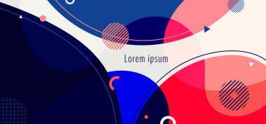 Soyut arkaplan sıvı dinamik dalgalar ve organik şekiller geometrik daireler şeklinde şekillenir, beyaz arkaplandaki elementleri çizer. Vektör illüstrasyonu