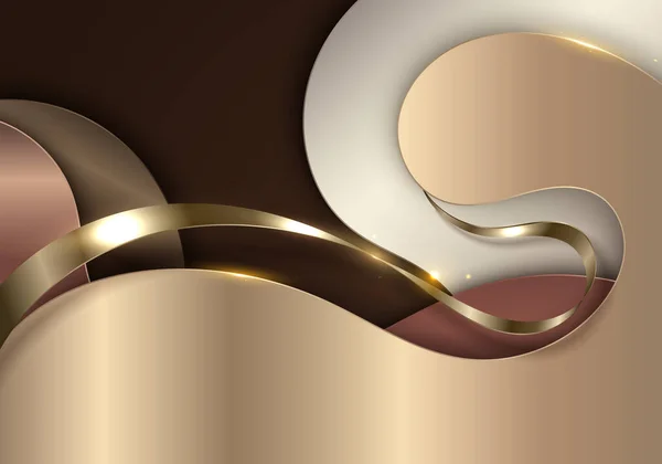 Abstract Modern Luxury Banner Design Template Golden Fluid Wave Paper — Stockvektor