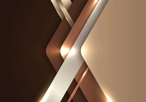 Abstract Luxury Golden Arrow Stripes Lighting Effect Brown Background Vector — Stockvektor