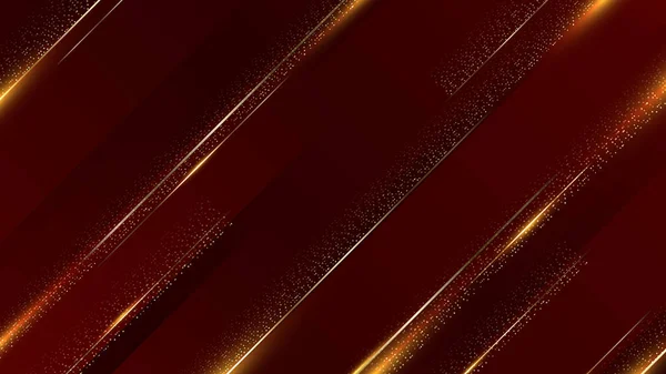 Rayures Diagonales Rouges Luxe Abstraites Lignes Dorées Avec Fond Motif — Image vectorielle