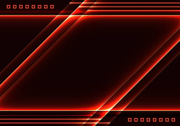 Abstract Technology Template Red Glowing Laser Lines Squares Elements Black — Stock Vector