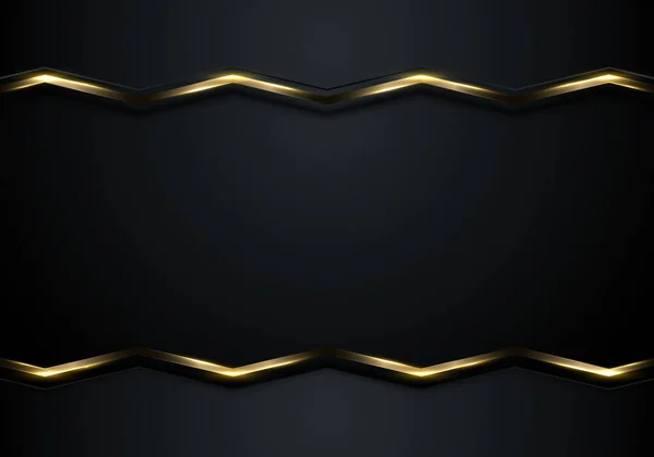 Modello Presentazione Stile Lusso Linee Chevron Dorate Sfondo Nero Con — Vettoriale Stock